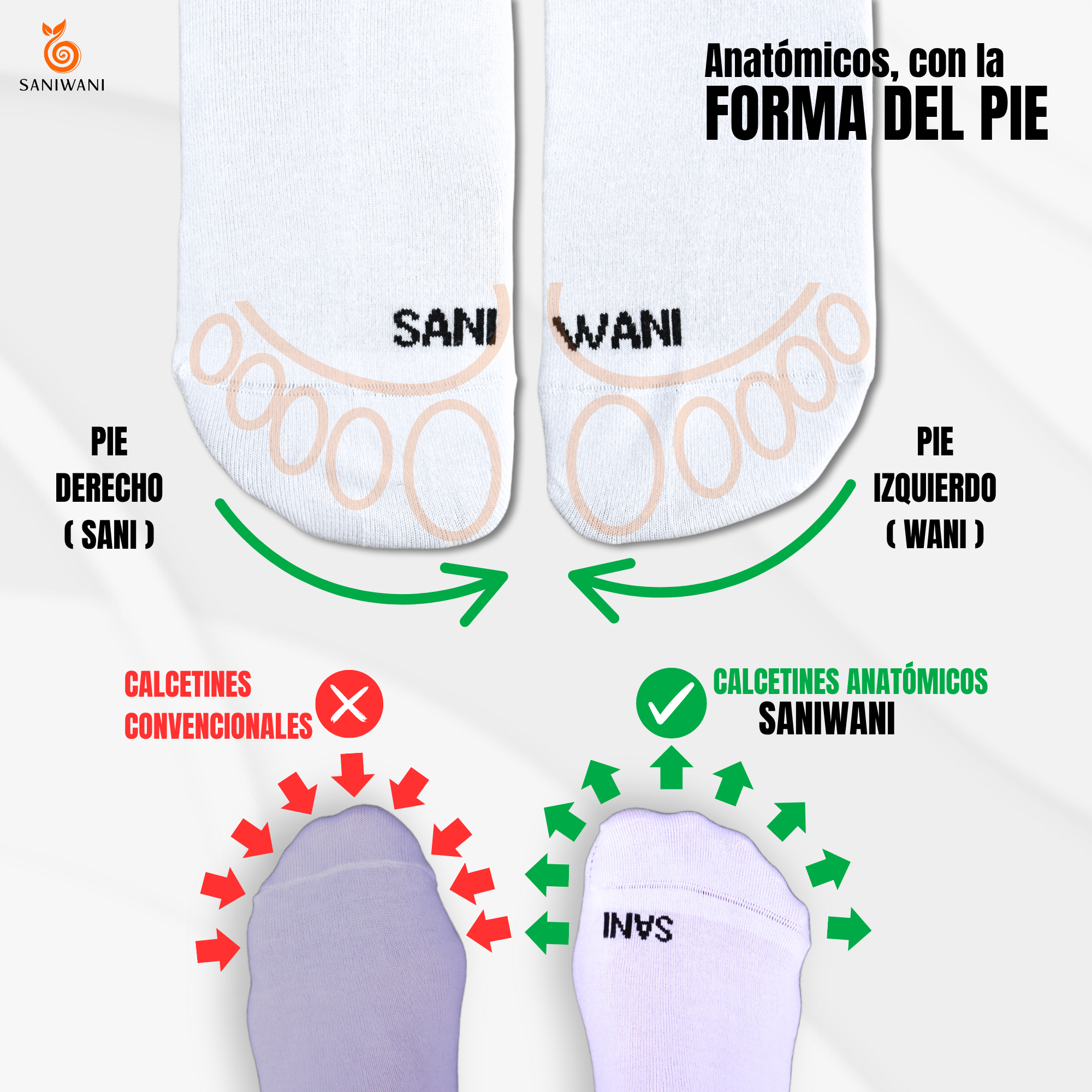 Calcetines de bambú orgánico anatomicos finos