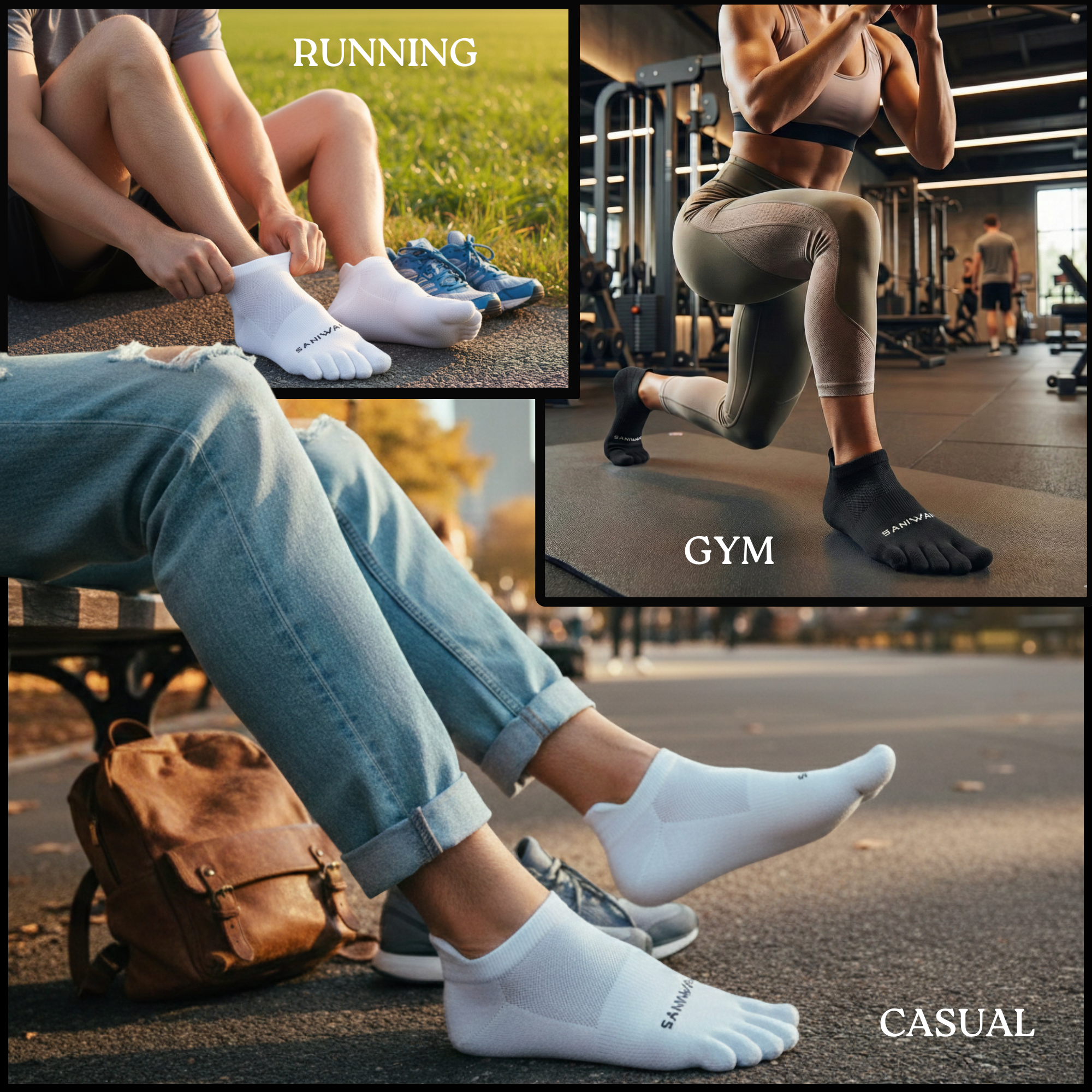 Calcetines de cinco dedos FREE TOES con tecnología Coolmax